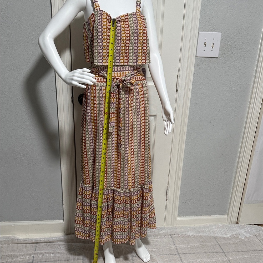 Multicolor Striped Crochet-Style Maxi Dress with Cropped Tank - Picture 4 of 14